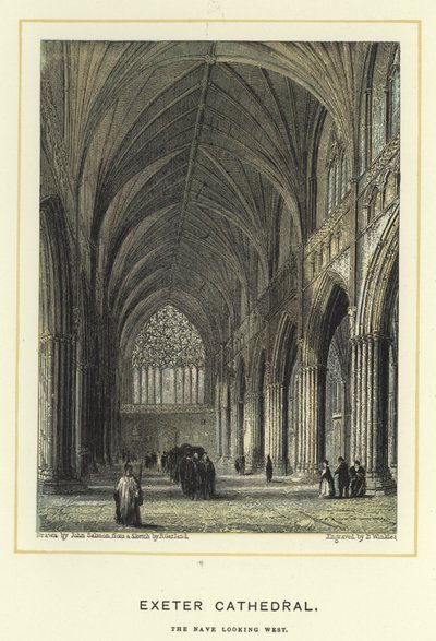 Exeter Cathedral, the Nave Looking West by John Francis Salmon